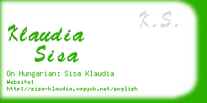 klaudia sisa business card